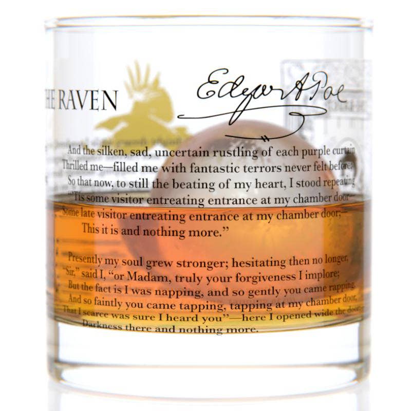 Well Told - Wholesale Cocktail/Liquor Glass - The Raven by Poe - Classic Literature - Whiskey Rocks Glass2