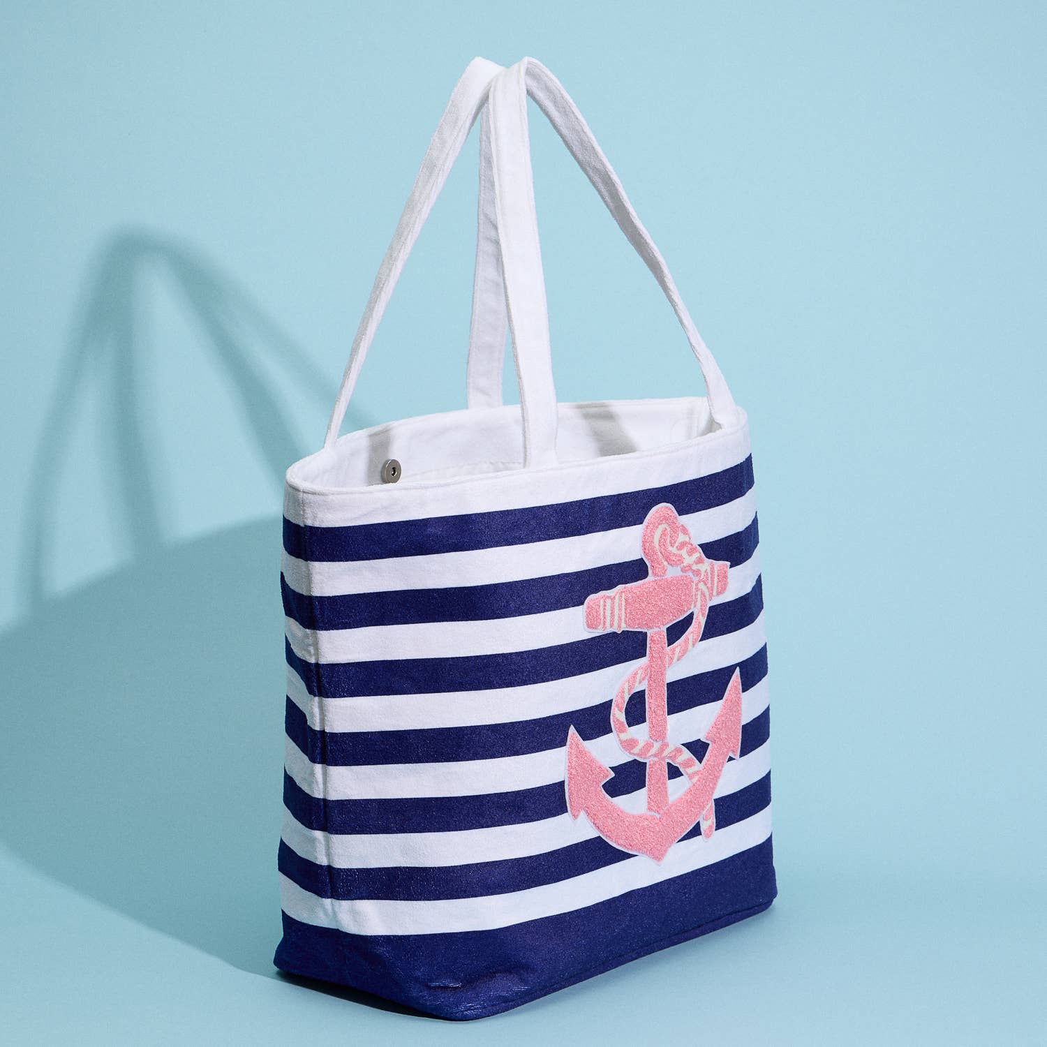 Frem - Wholesale Beach Bag - Striped Tote Bag with Anchor Design1