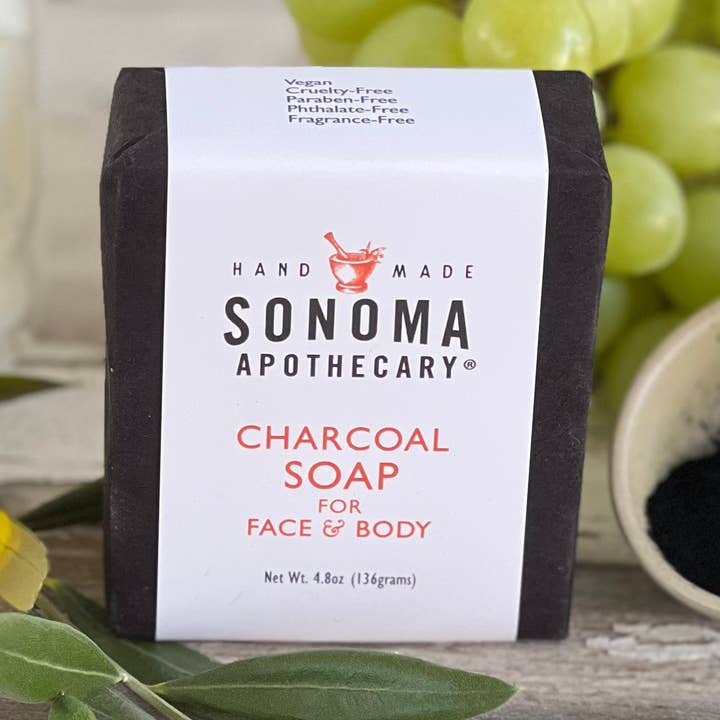 Charcoal Soap, Detoxifying Soap Bar for Face & Body for wholesale by Sonoma Apothecary