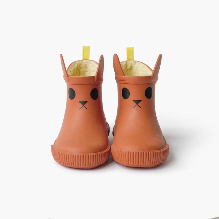 KERRAN Fleece-Lined Thermal Rubber Boots - Vintage Brown for wholesale by BOXBO