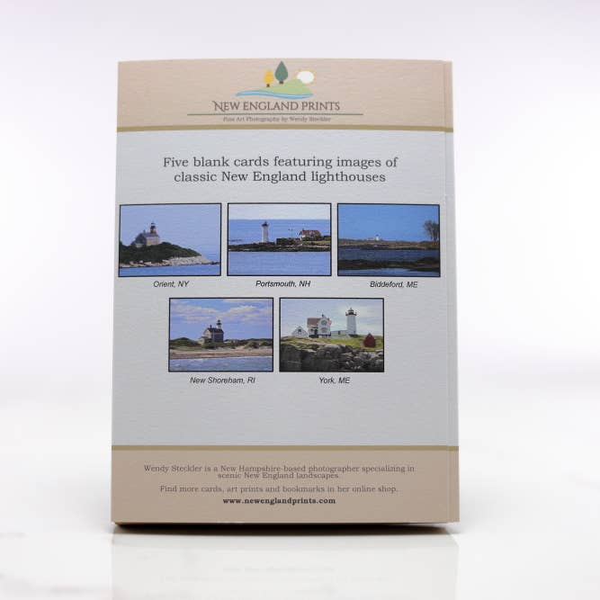 New England Prints - Wholesale Stationery/Notecard Set - Box of 5 All Occasion Lighthouse Blank Note Cards1
