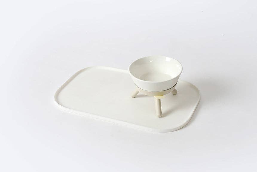 Pets So Good - Wholesale Pet Bowl - Cat/Dog - Oreo Elevated Pet Feeder Table . White . Short3