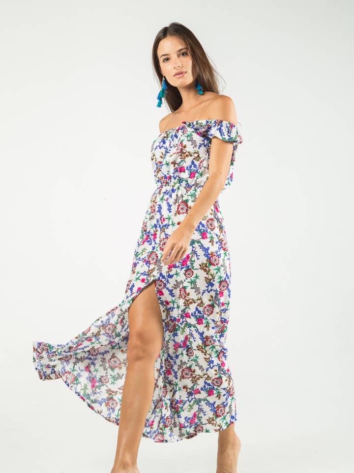 Carnation Off Shoulder Maxi Dress (Copy) for wholesale by Alma