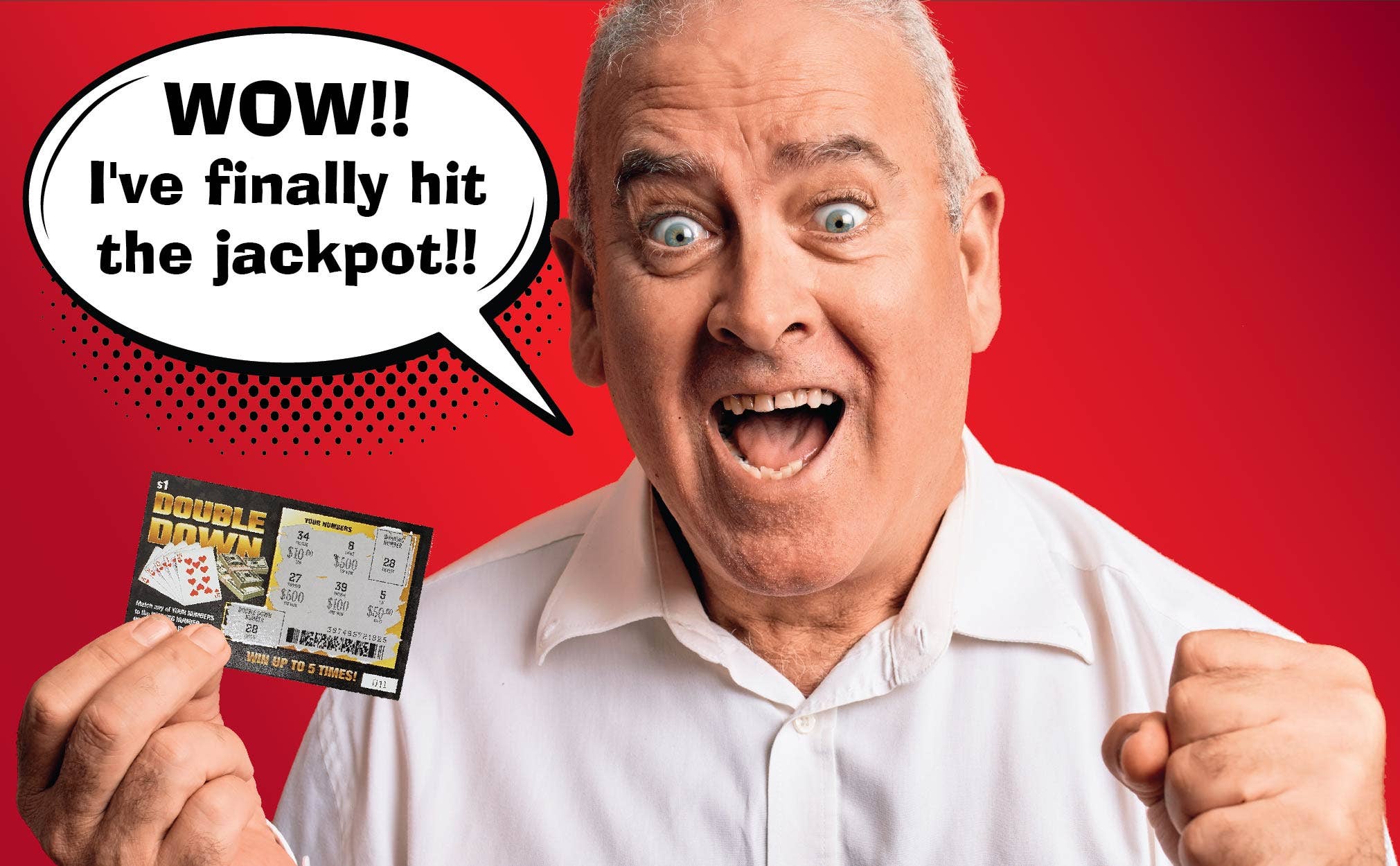 Smith Brands - Wholesale Prank/Gag Gift - DOUBLE DOWN - Casino Night Fake Scratch Off Cards (5 tickets) - Win $1000 or $50002