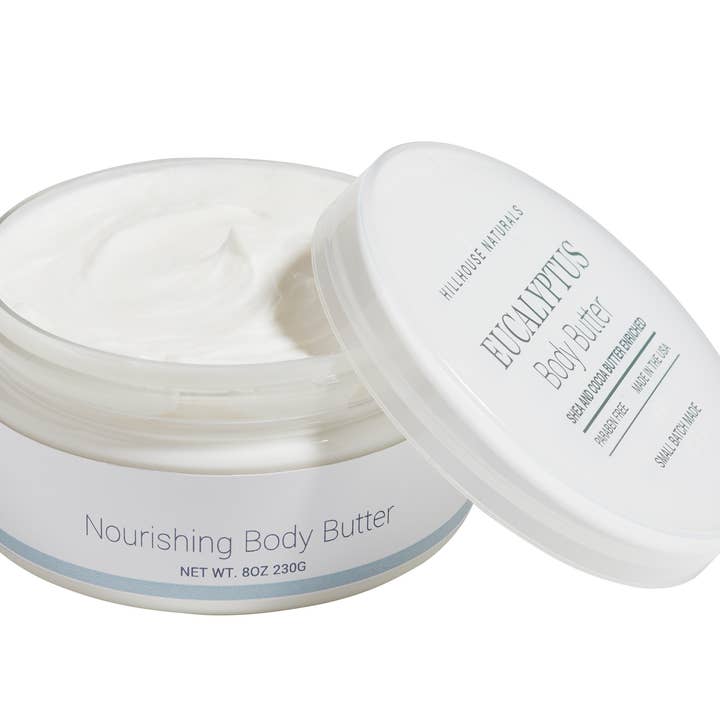 Eucalyptus Body Butter 8oz. Ctn.6 for wholesale by Hillhouse Naturals/Field+Fleur