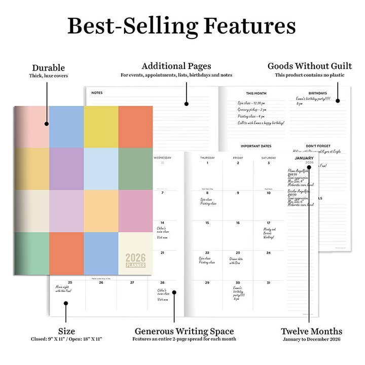 TF Publishing - Paper Goods - Wholesale Planner - 2026 Color Swatch Large Monthly Planner1