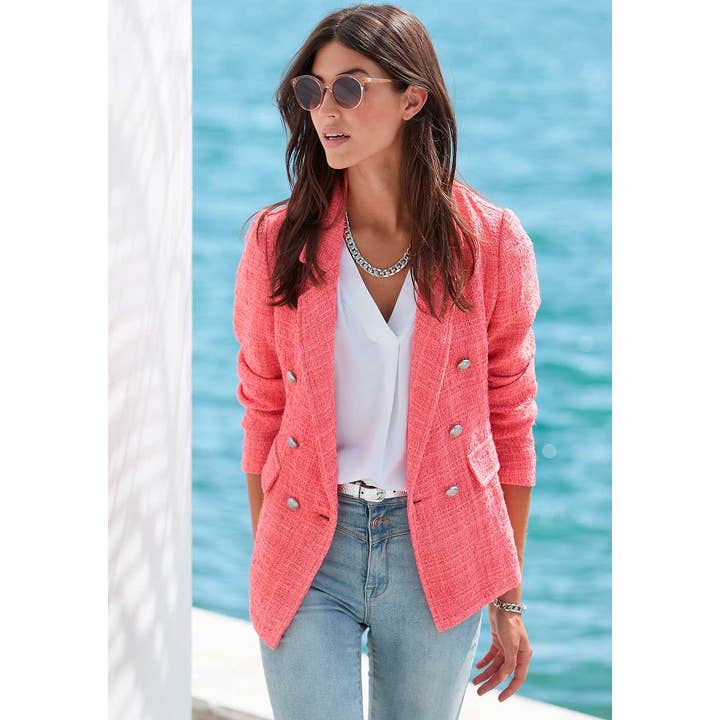 LASCANA Women's Double Breasted Boucle Blazer for wholesale by Lascana