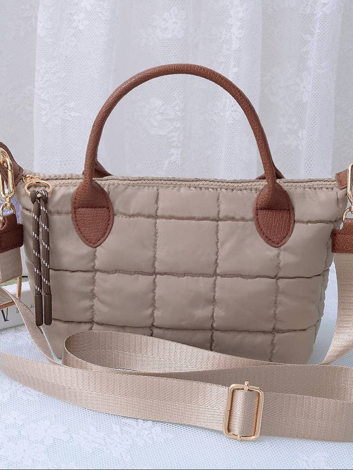 QP782 Quilted Puffer Satchel/Crossbody Bag for wholesale by MiMi Wholesale