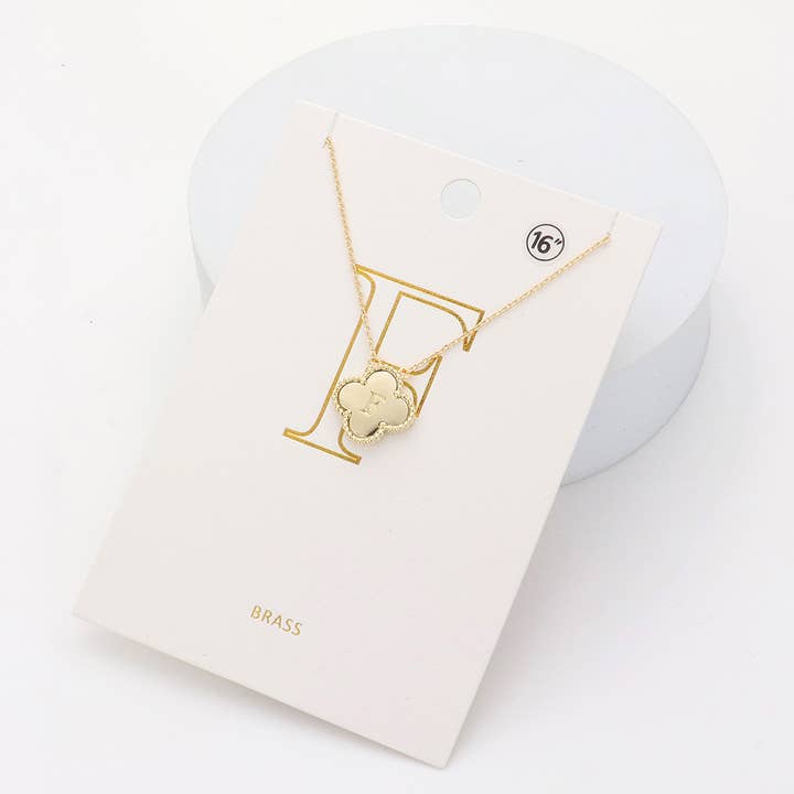 Sensibling Corp. - Wholesale Pendant/Charm Necklace - Quatrefoil Initial I Pendant Necklace
5