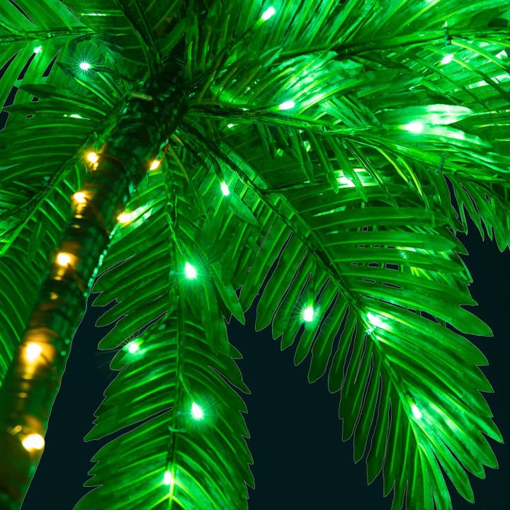 LIGHTSHARE - Wholesale Artificial Plant - Lighted 6FT Gorgeous Palm Tree 3-Trunk Artificial Palm Tree13