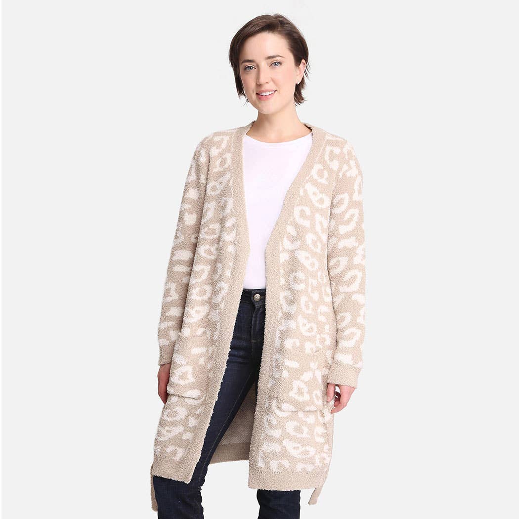 Fashion City - Venta al por mayor Bata - Mujer - Bata suave para mujer con estampado de leopardo, bolsillos y cinturón1