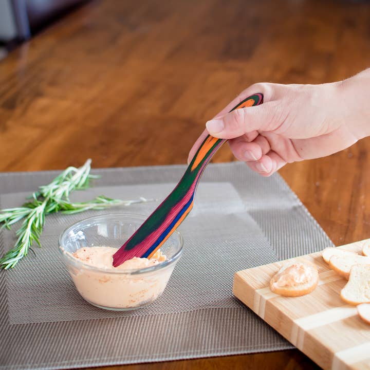 Island Bamboo - Wholesale Cheese Spreader - 8" Rainbow Pakka Spreader1