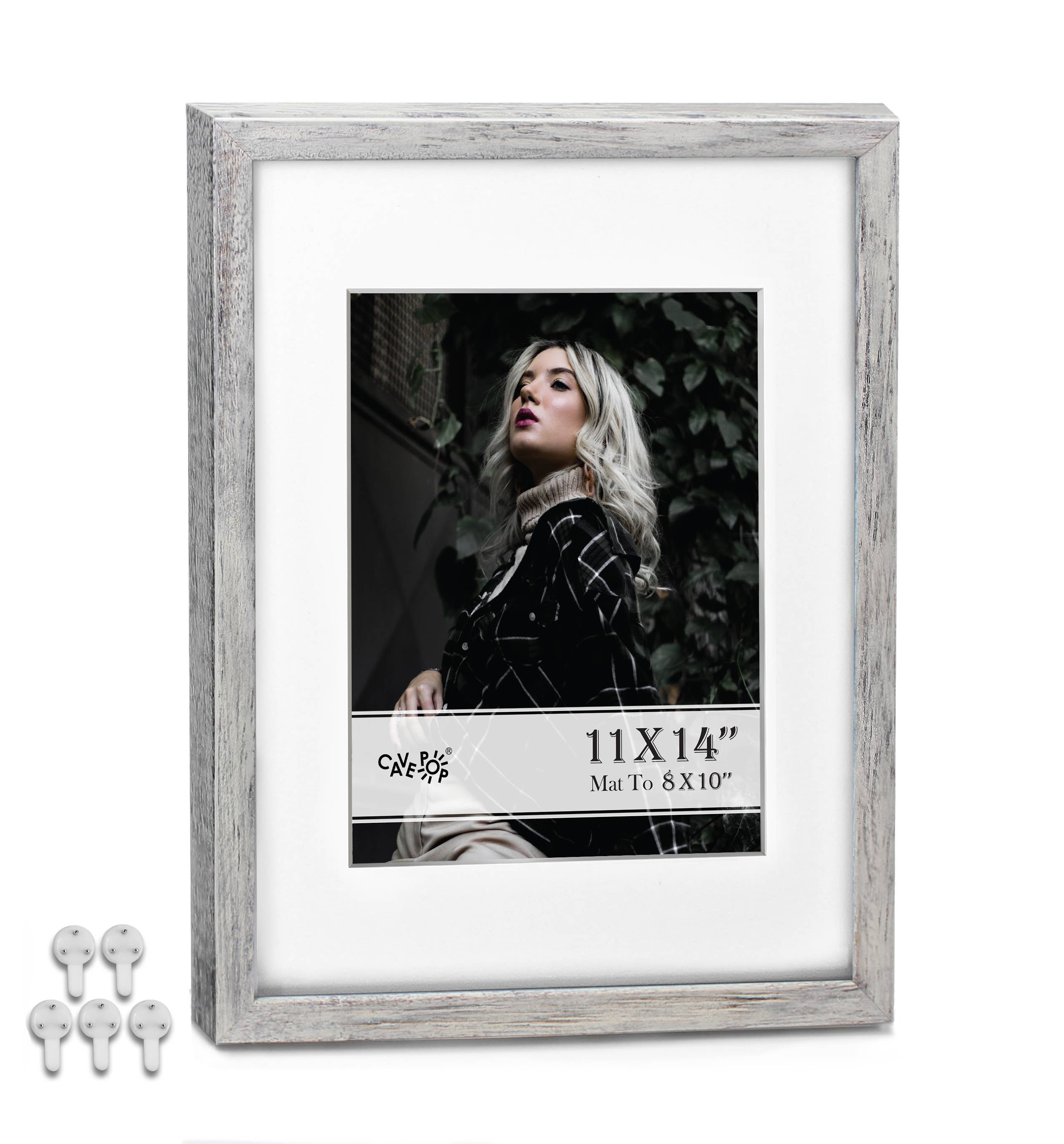 Cavepop - Wholesale Picture Frame - Wood Picture Frame Set of Five - (8" X 10" Mat; 11" X 14")5