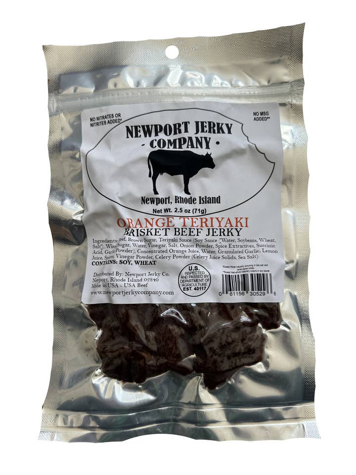 Orange Teriyaki Beef Brisket Jerky for wholesale by Newport Jerky Company