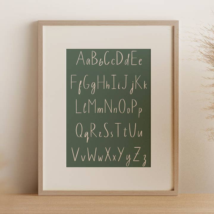 School Alphabet Poster Green for wholesale by Folk + Nest™
