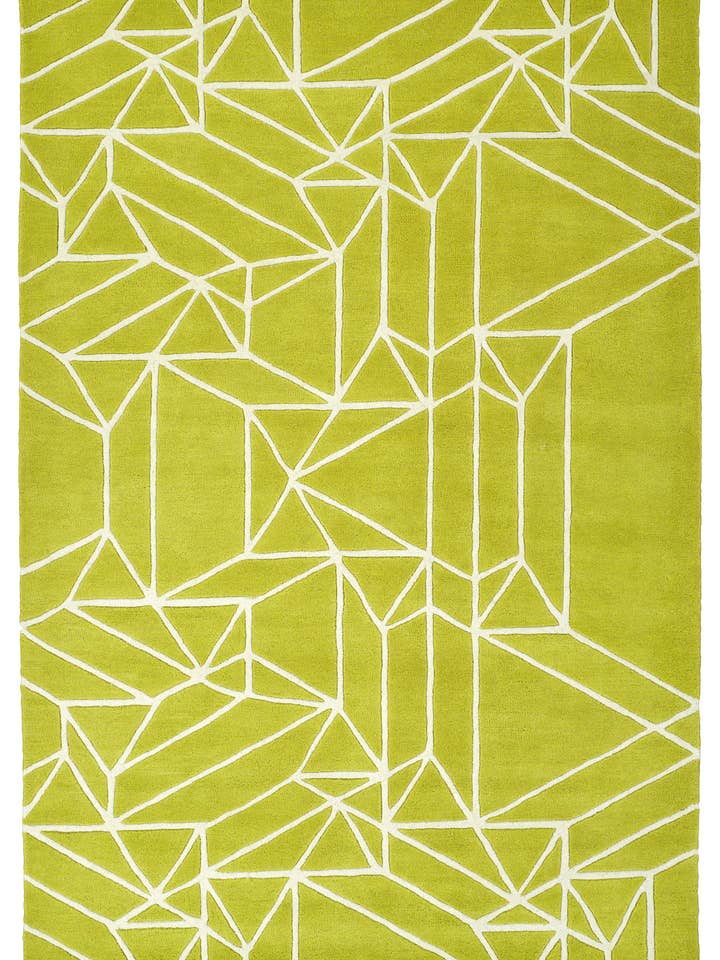 Origami Collection Limegrön 5'x7'6" rektangelmatta för wholesale av contempo fashion
