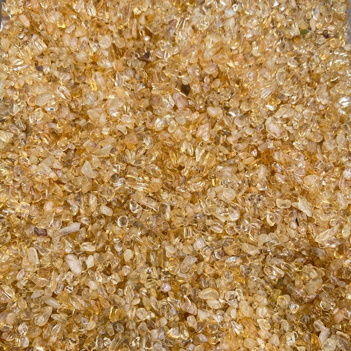 New Moon Beginnings - Wholesale Spiritual Stone/Crystal - Bulk Citrine Crystal Chips (1 lb. Bag) Size 5mm - 7mm Heated3