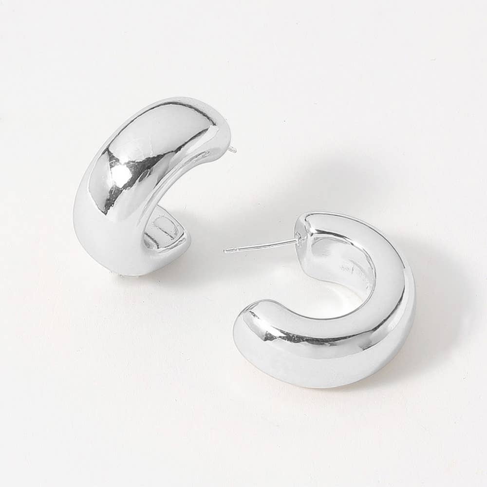 Sensibling Corp. – wholesale Hoop-örhängen – Silverpläterade örhängen i sterlingsilver med tjocka ringar1