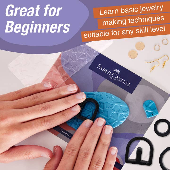 Faber-Castell / Creativity for Kids - Wholesale DIY Craft Kit - Texture Clay Earrings - Adult Craft Kit Makes 3 Pairs4