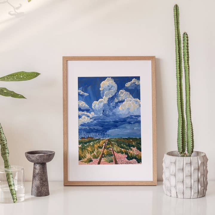 West Texas Rain Clouds Landscape Print for wholesale by El Baker Art