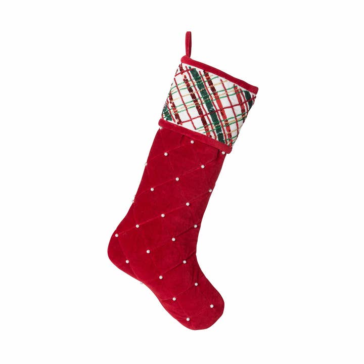 Promo Park Hill Collection Holiday Cheer Plaid Stocking for wholesale by Park Hill Collection