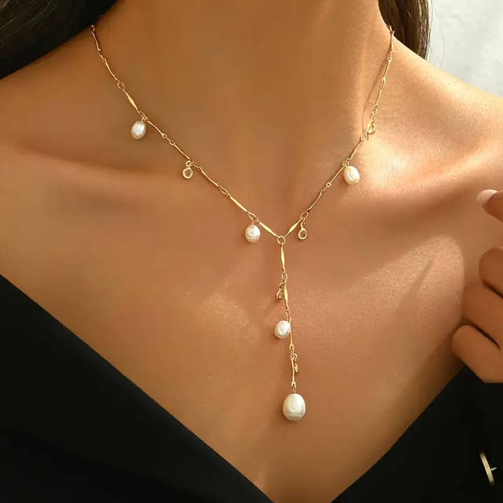 Huis Van Merken - Wholesale Y-Neck/Lariat Necklace - Minimalist Y Necklace - French Pendant Necklace1