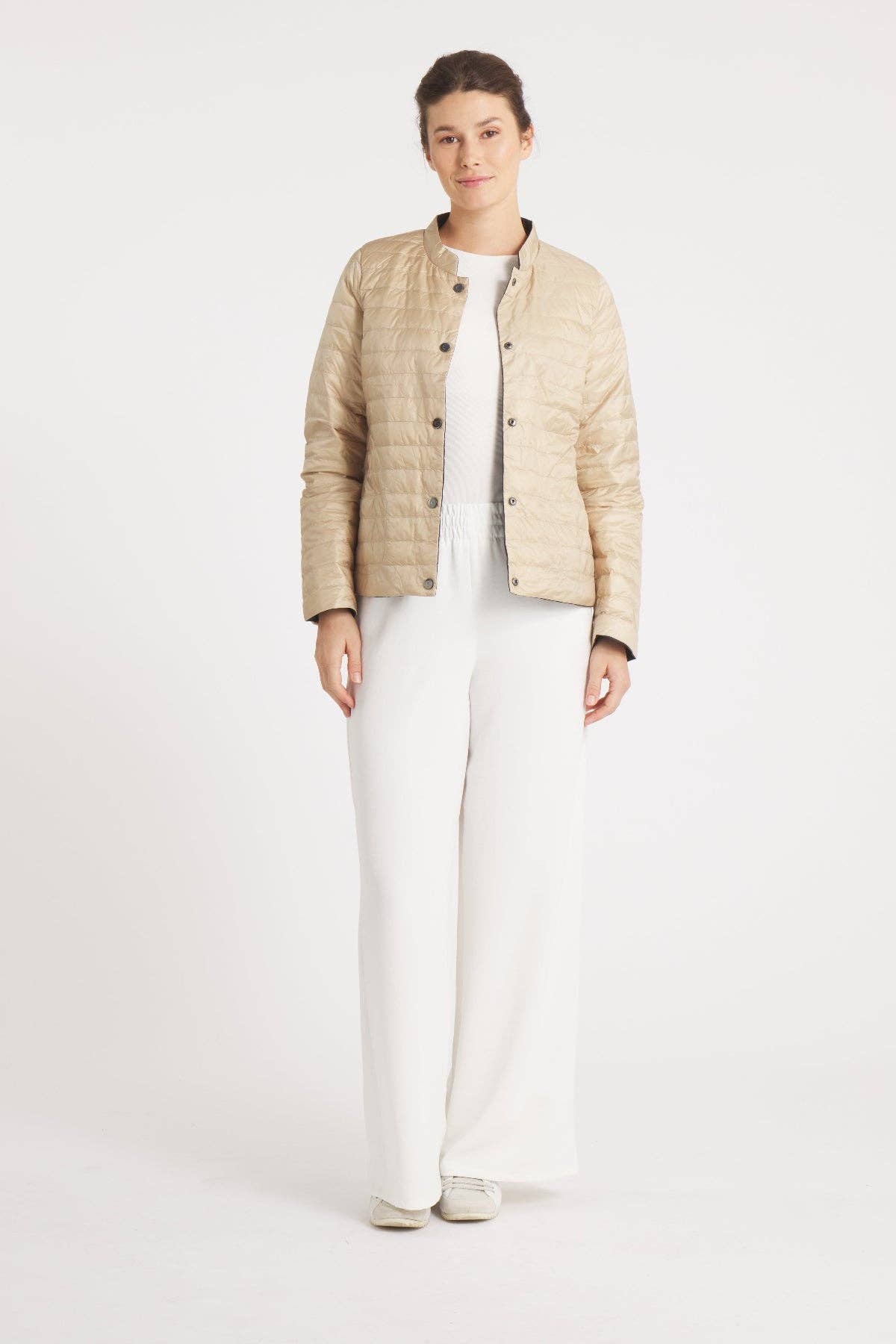 Cotes of London - Wholesale Puffer Jacket - Women's - The Leicester in Matte | 2 in 1 Reversible Down Jacket | Camel / Ivory4