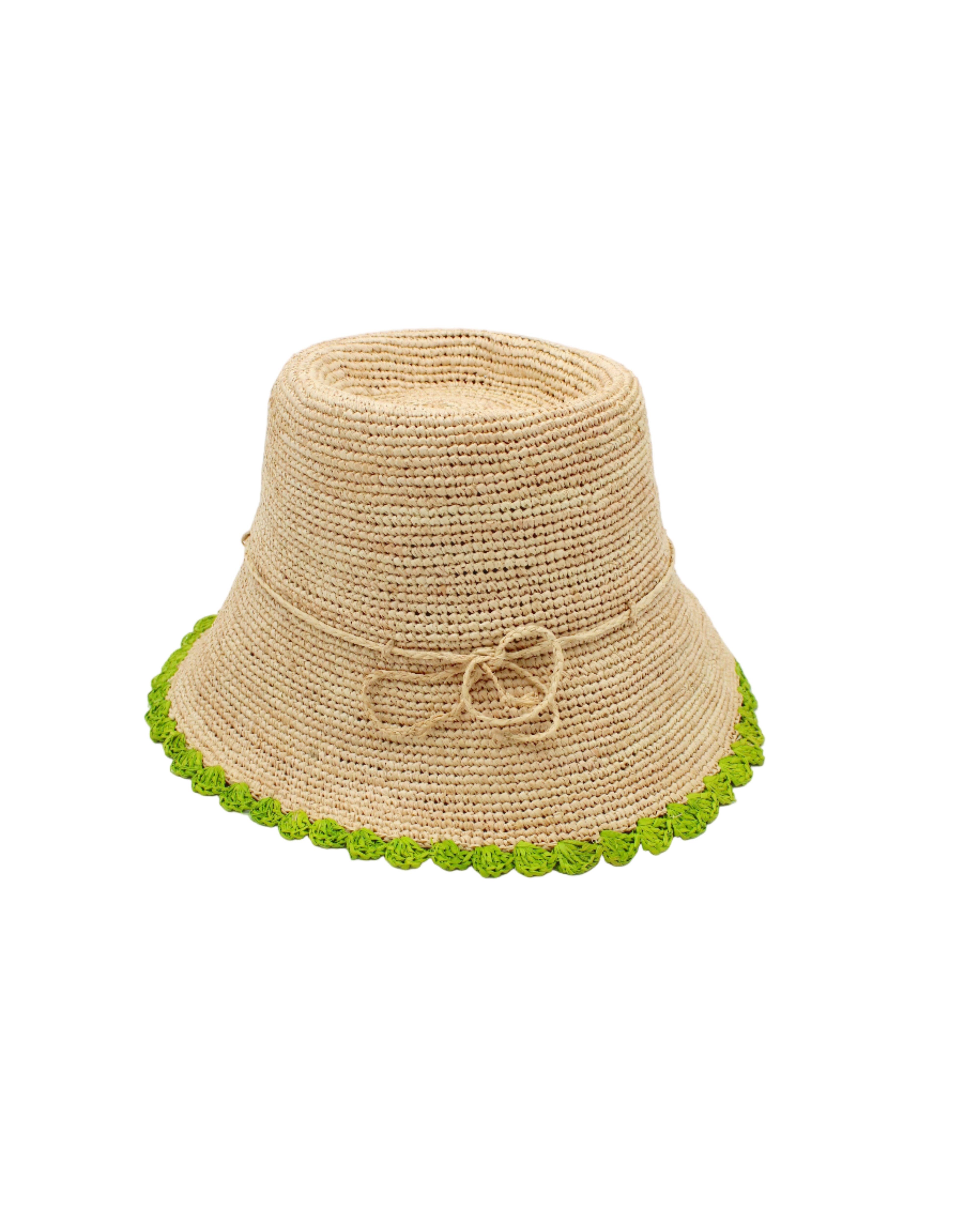 Shebobo - Wholesale Bucket Hat - Unisex - Kate 3" Brim Crochet Bucket Straw Hats with Colored Edge3
