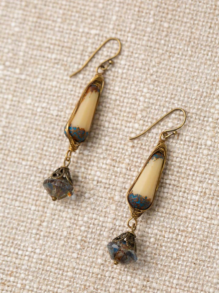 Czech Glass Herringbone Earrings for wholesale by Anne Vaughan Designs Jewelry