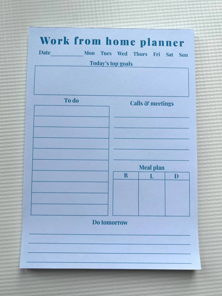 Bloc-notes de planification pour le télétravail pour la vente par Designsbyrandaco