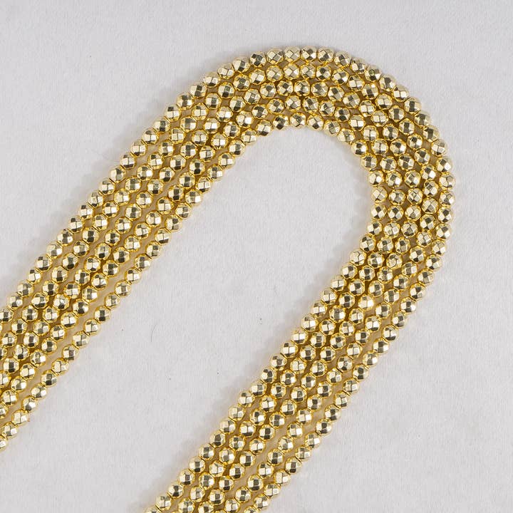 Soothing Crystals Beads - Wholesale Beads - Faceted Beads | Dark Gold Hematite | Gemstone Beads4