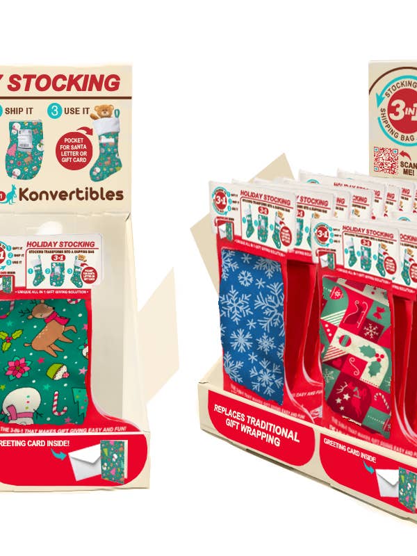 Kerstsok Groot PDQ - 12 Grote Kerstsokken voor wholesale door Kangarooo Bags