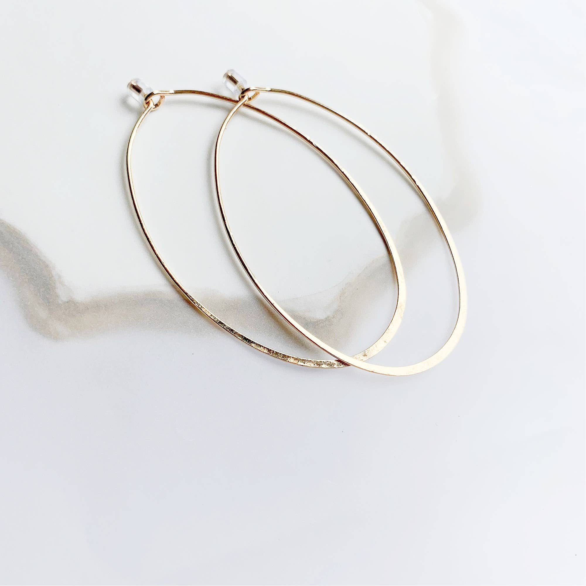 Rose and Della - Wholesale Dangle Earrings - Brass Oval Hoop Earrings1