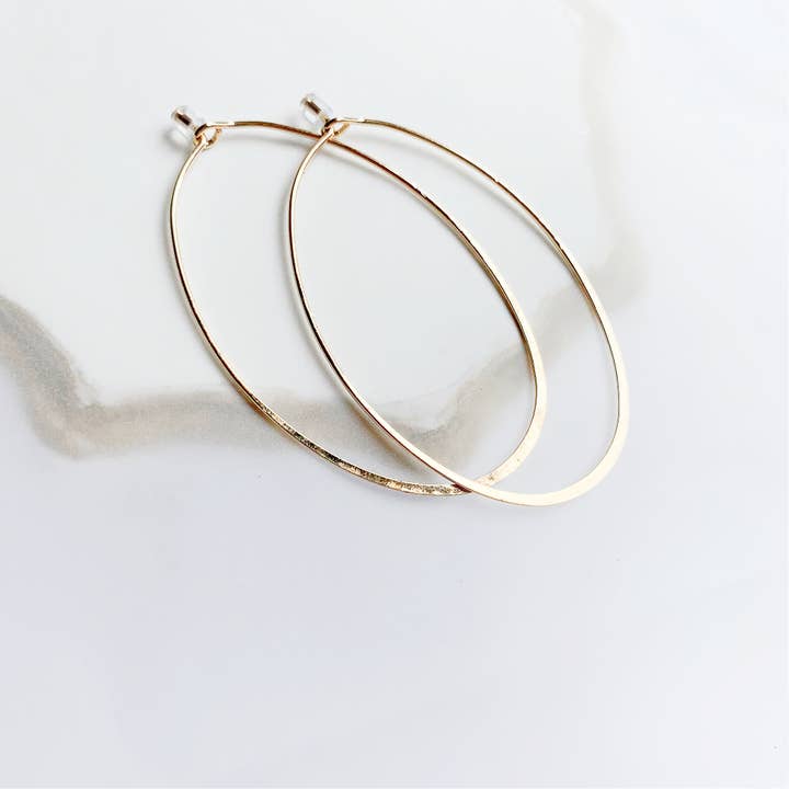 Rose and Della - Wholesale Dangle Earrings - Brass Oval Hoop Earrings1