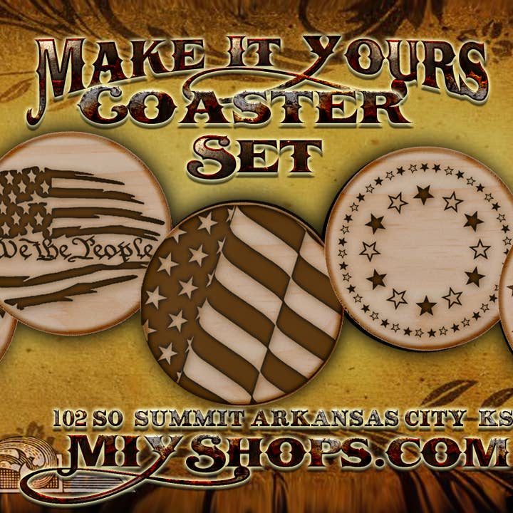 Set mit patriotischen Flaggen, 1 Untersetzer für den Großhandel von Make It Yours