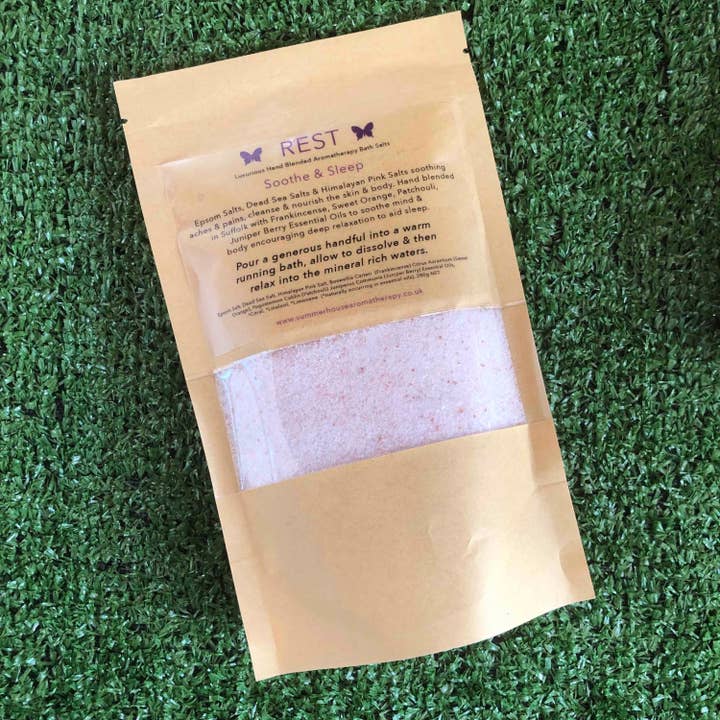 Rest Aromatherapy Bath Salts for wholesale by Cuff & Fluff