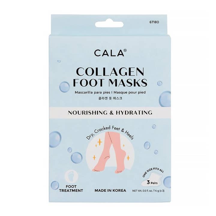PINEAPPLE Beauty - Wholesale Foot Mask - CALA 67180 Collagen Moisturizing Foot Mask - 6pc