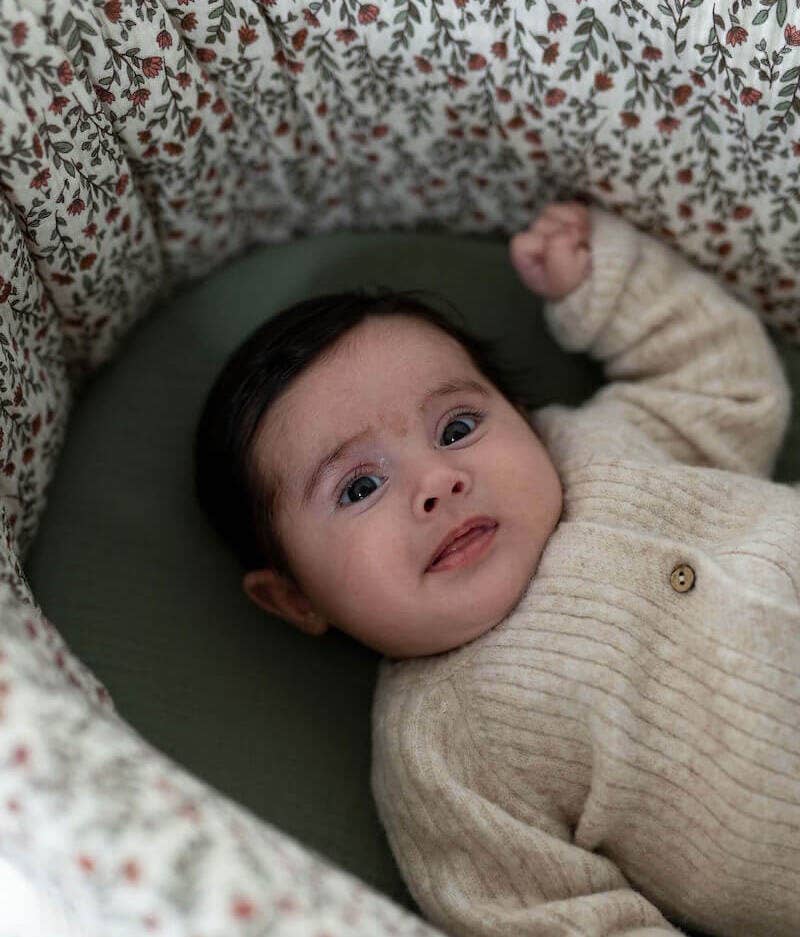 Manufacture des bébés français - Wholesale Bassinet - Baby - Madeleine floral green bassinet5