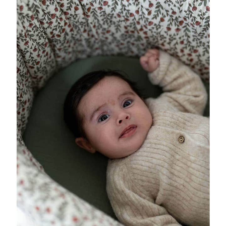 Manufacture des bébés français - Wholesale Bassinet - Baby - Madeleine floral green bassinet5