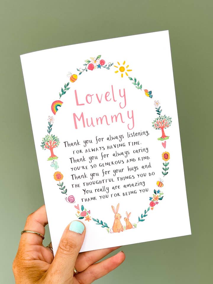 Dejlig Mor Mors Dag Digt Hilsenkort for engroshandel hos Ruby and Rafe