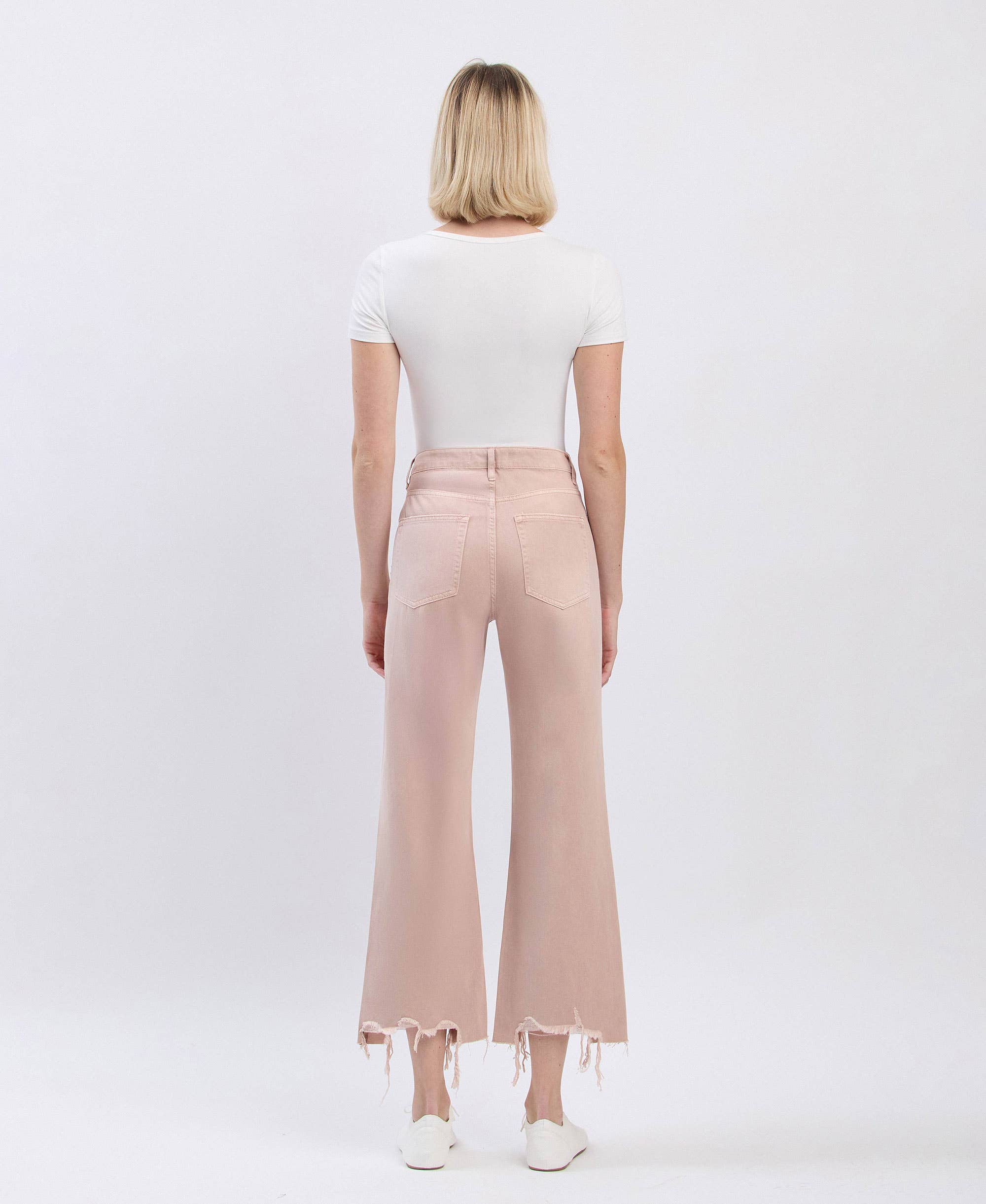 JULY SONG 90'S VINTAGE SUPER HIGH RISE CROP FLARE JEANS V2737 for wholesale on Faire5