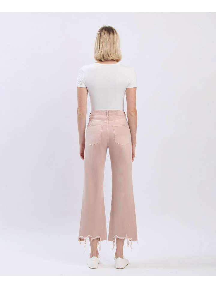 JULY SONG 90'S VINTAGE SUPER HIGH RISE CROP FLARE JEANS V2737 for wholesale on Faire4