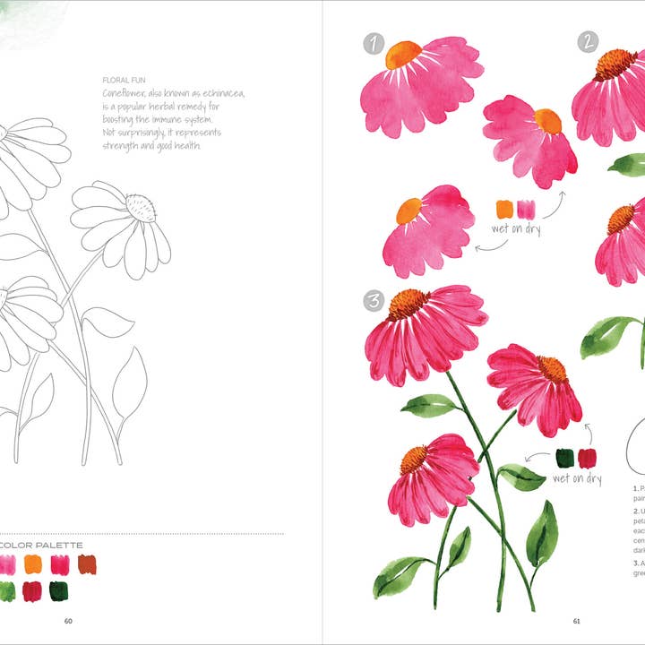 Better Day Books - Wholesale Arts & Entertainment - Watercolor the Easy Way Flowers : Tutorials for Flowers6