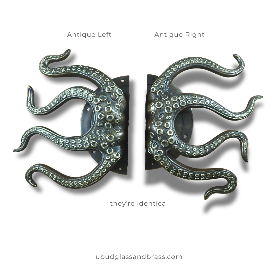Ubud Glass – wholesale Knob/pull – Brass Octopus Door Handle – Solid Brass Entry Door Pull (Left or Right)15