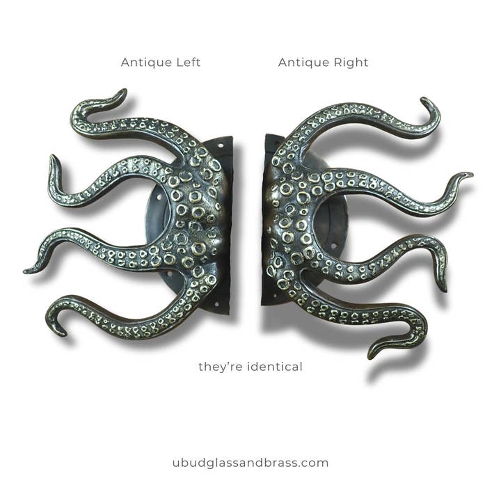 Ubud Glass – wholesale Knob/pull – Brass Octopus Door Handle – Solid Brass Entry Door Pull (Left or Right)15
