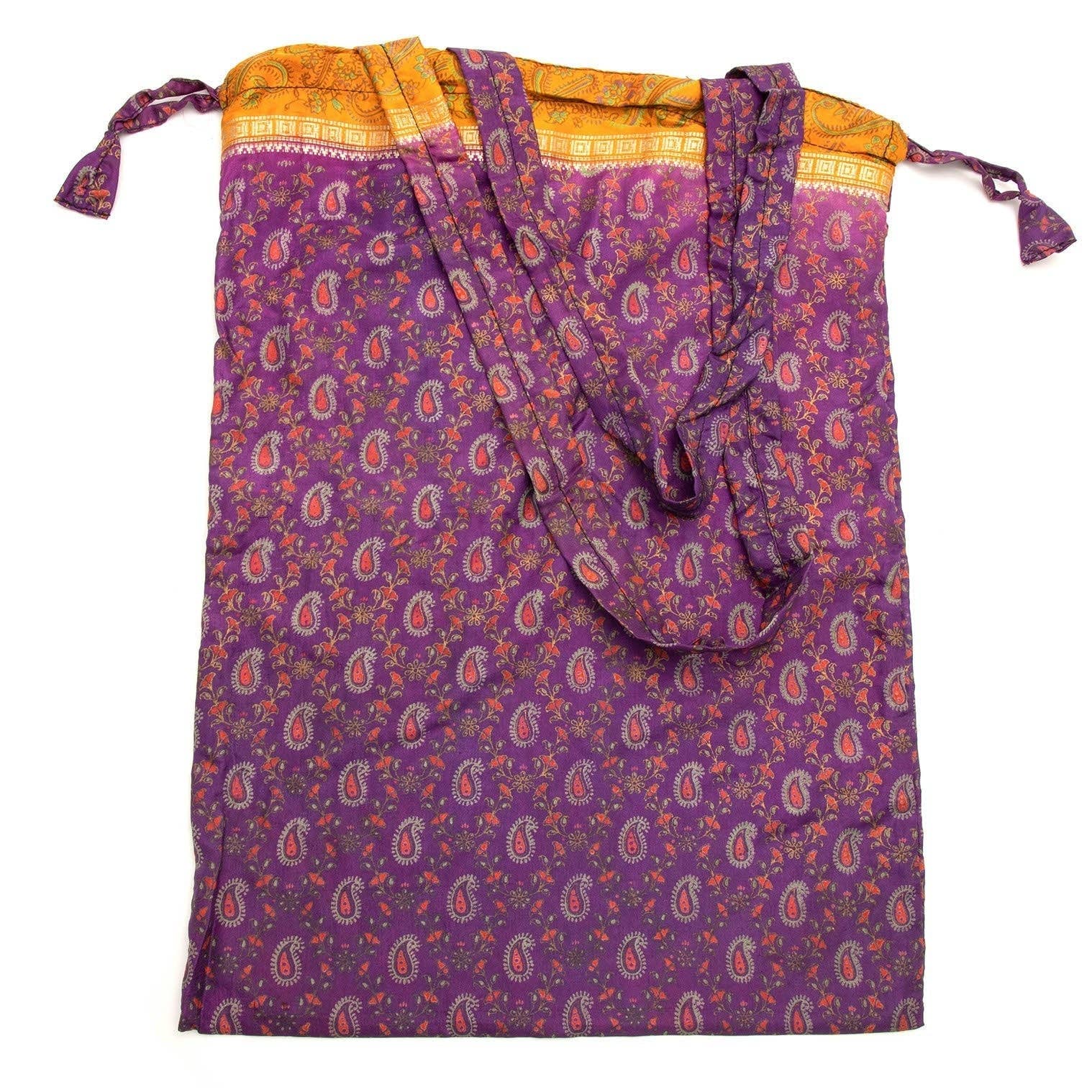Multi Recycled Sari Shopper Bag for wholesale on Faire5