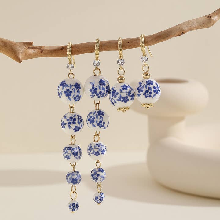 Elegant & Fashionable Blue and White Porcelain Bead Earrings and other Purchase Wholesale vase beads. Free Returns & Net 60 Terms on Faire trending on Faire.