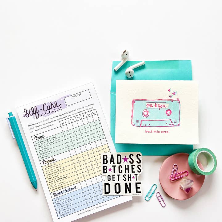 Steel Petal Press - Wholesale Kladblok - Checklist voor zelfzorg Habit Tracker Notepad