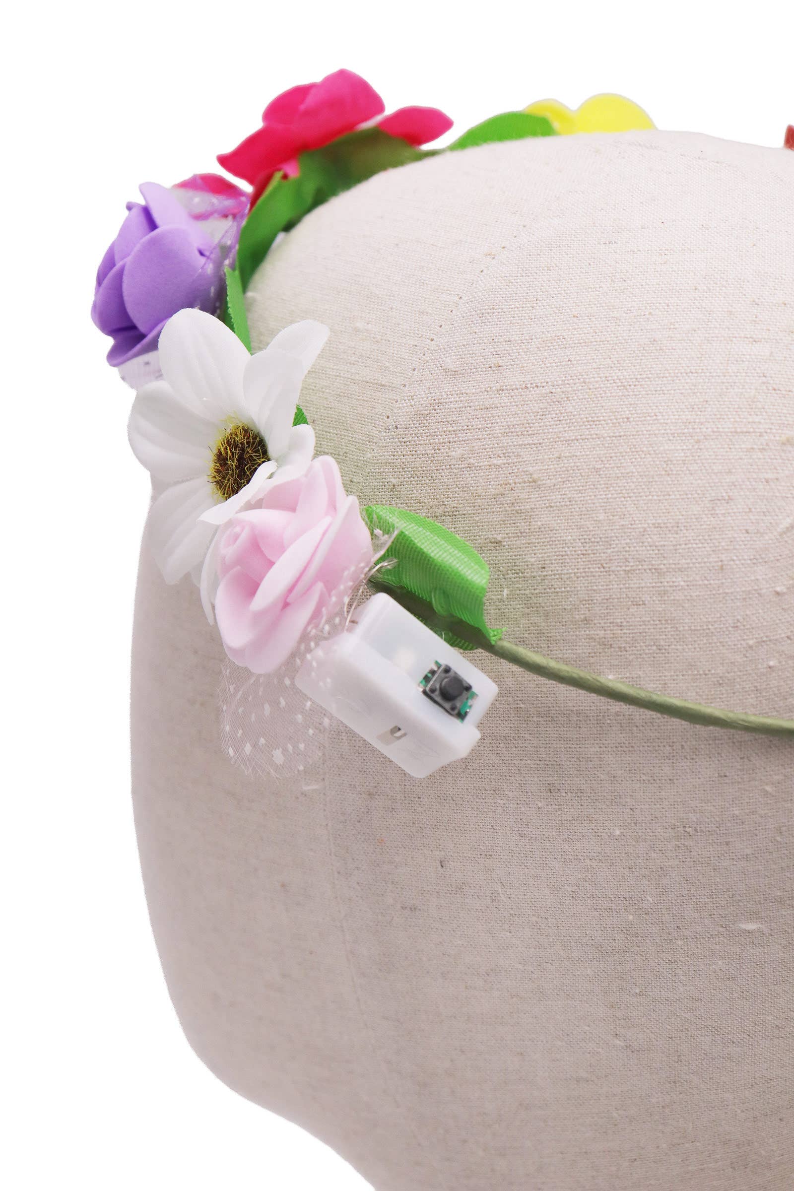 Assorted Floral Lace Trim Led Light-up Crown Headpiece for wholesale on Faire8