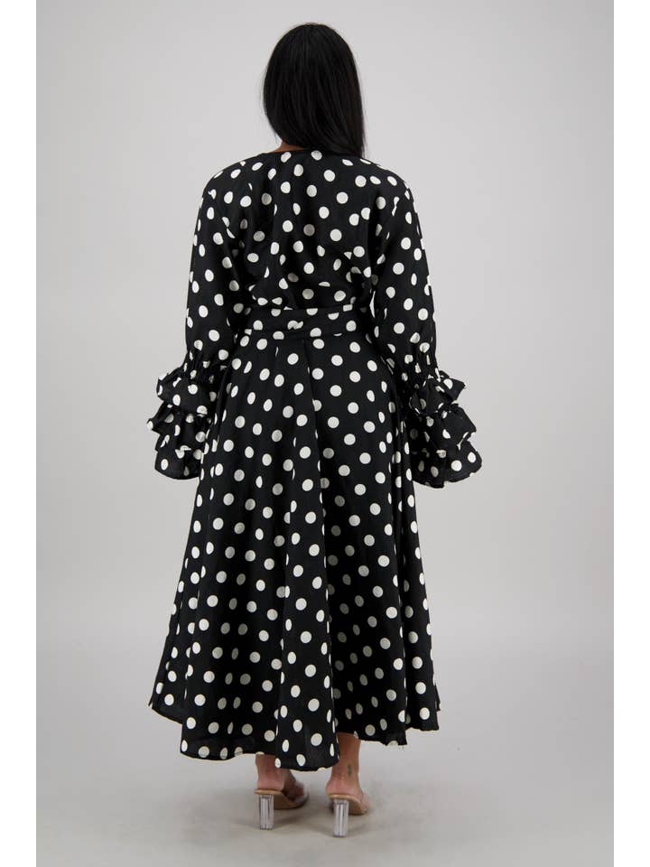 Advance Apparels - Wholesale Dress - Women's - Polka Dot Wrap Dress (3 Colors) 241624-B09012